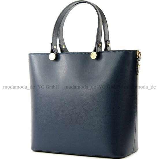 modamoda de - T132 - ital Damentasche Shopper aus Echtleder
