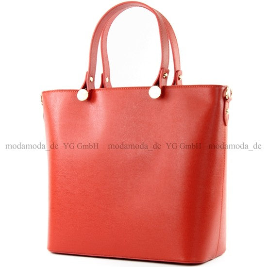 modamoda de - T132 - ital Damentasche Shopper aus Echtleder