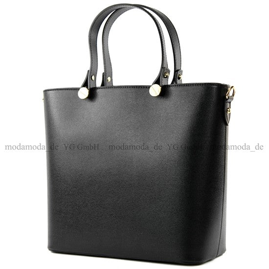 modamoda de - T132 - ital Damentasche Shopper aus Echtleder