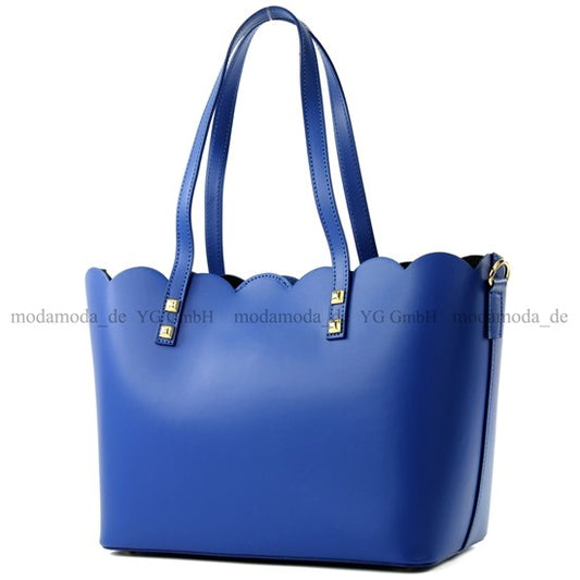 modamoda de - T136 - ital Henkeltasche Tragetasche aus Glattleder