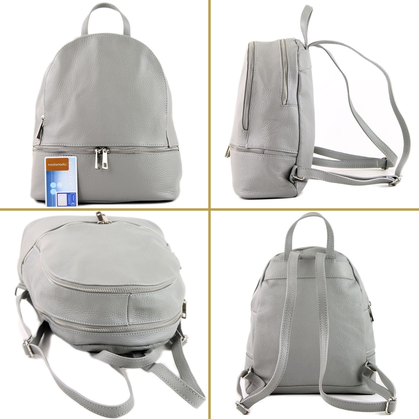 modamoda de - T137 Leder - ital Damen Rucksack Leder oder Nappaleder