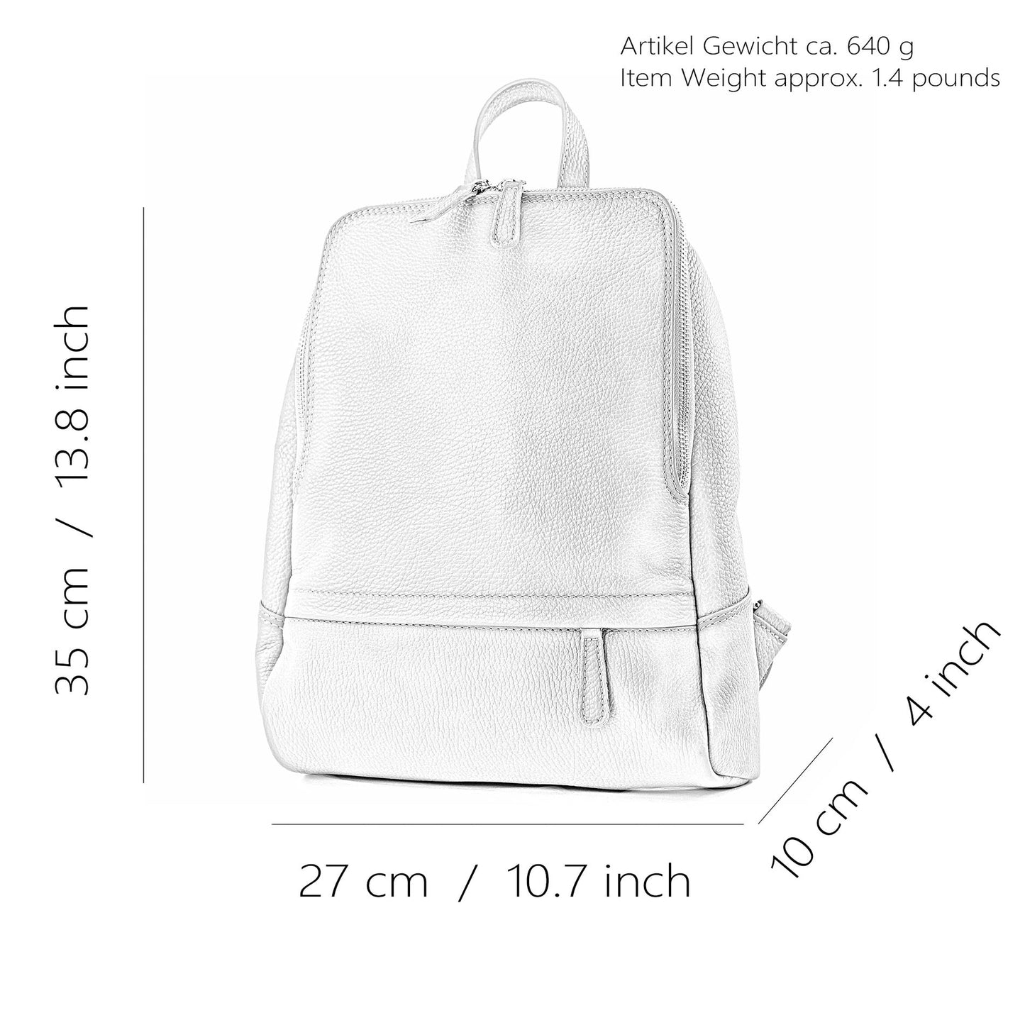 modamoda de T138 Damen Leder Rucksack Handtasche handmade in Italy