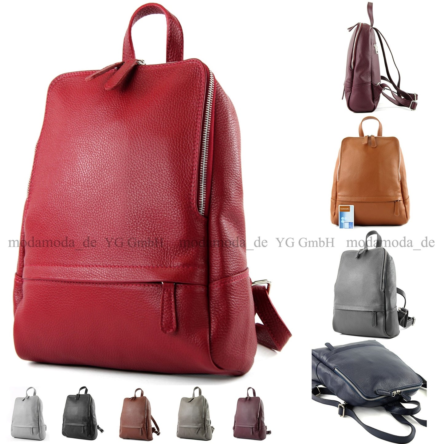 modamoda de T138 Damen Leder Rucksack Handtasche handmade in Italy
