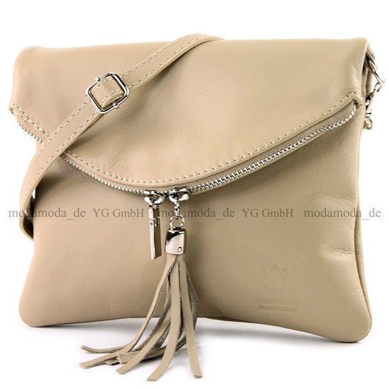 modamoda de - T139 - ital Umhängetasche Klein aus Nappaleder