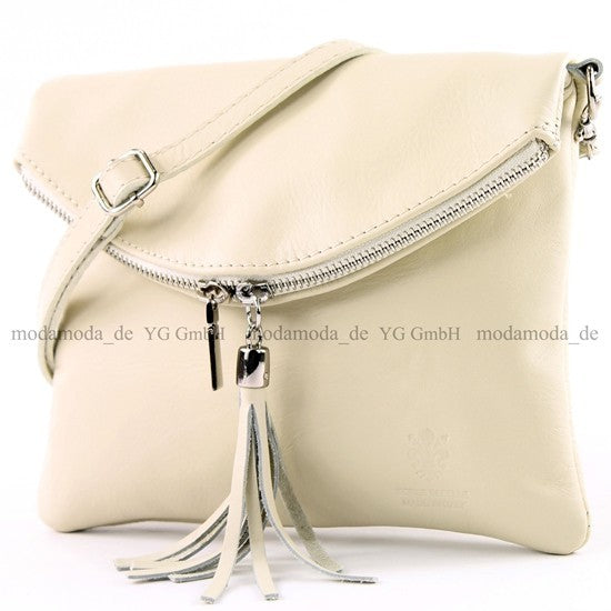 modamoda de - T139 - ital Umhängetasche Klein aus Nappaleder