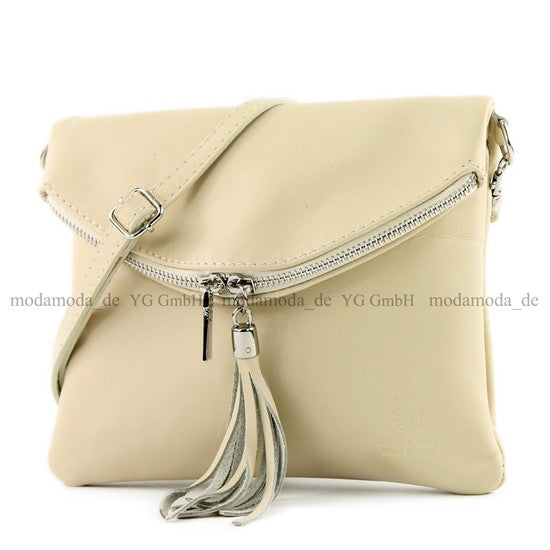 modamoda de - T139 - ital Umhängetasche Klein aus Nappaleder