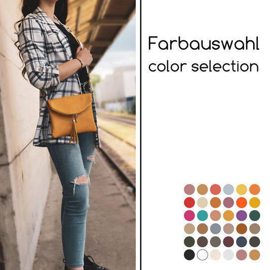 modamoda de T07 / T139 Damen Leder Umhängetasche, Klein, 2 Modelle, handmade in Italy