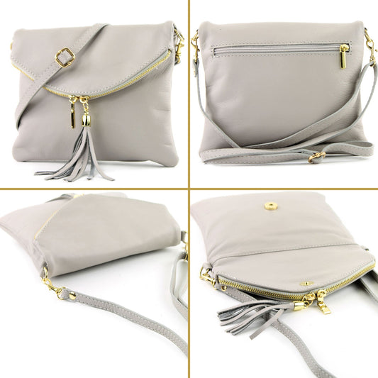 modamoda de - T139-A - ital Umhängetasche Klein Nappaleder