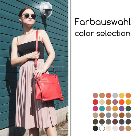 modamoda de - T140 - ital Messengertasche Umhängetasche 2in1 Leder