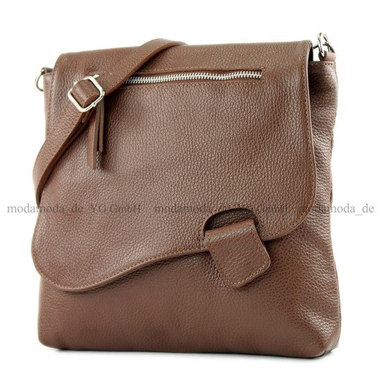 modamoda de - T146 - ital. Umhängetasche Schultertasche aus Leder