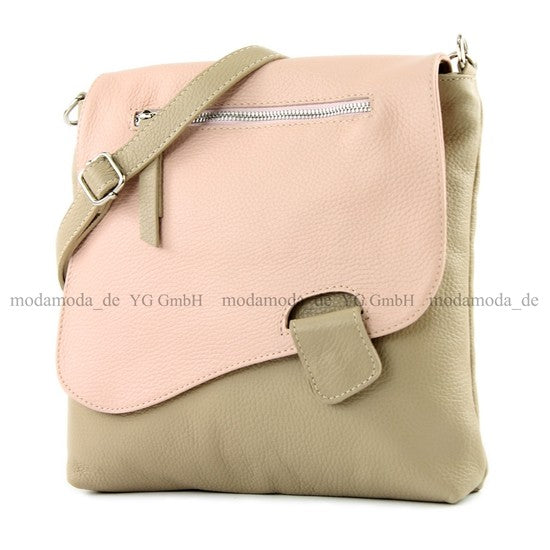 modamoda de - T146 - ital. Umhängetasche Schultertasche aus Leder
