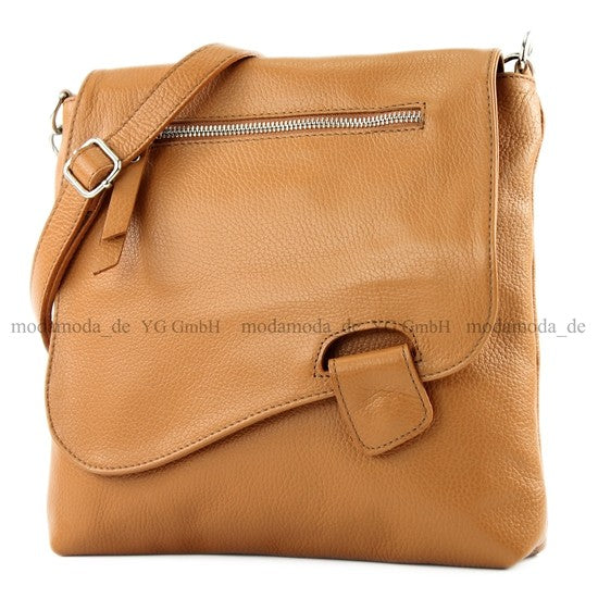 modamoda de - T146 - ital. Umhängetasche Schultertasche aus Leder