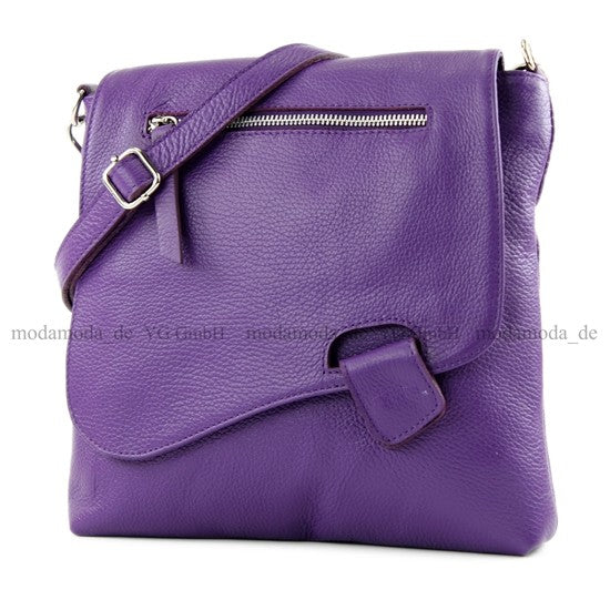 modamoda de - T146 - ital. Umhängetasche Schultertasche aus Leder