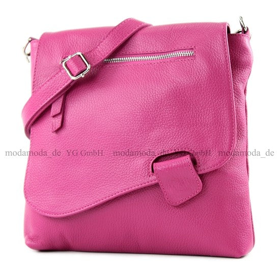 modamoda de - T146 - ital. Umhängetasche Schultertasche aus Leder