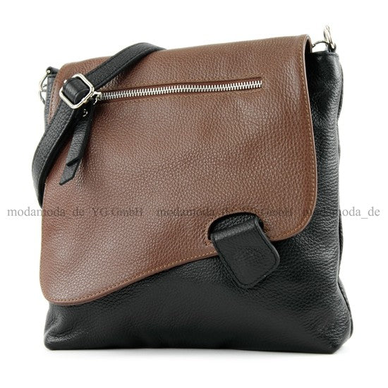 modamoda de - T146 - ital. Umhängetasche Schultertasche aus Leder