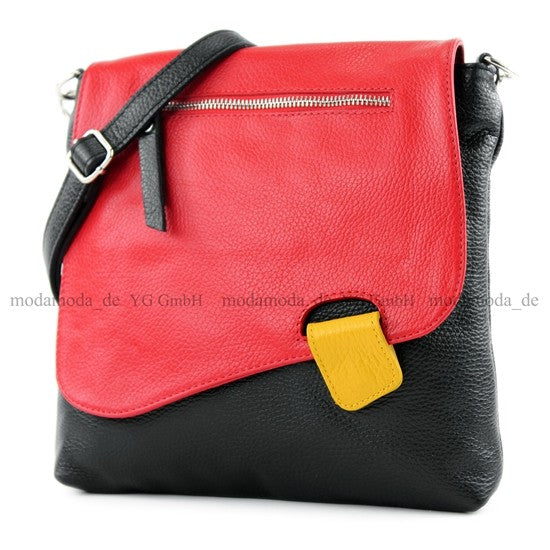 modamoda de - T146 - ital. Umhängetasche Schultertasche aus Leder