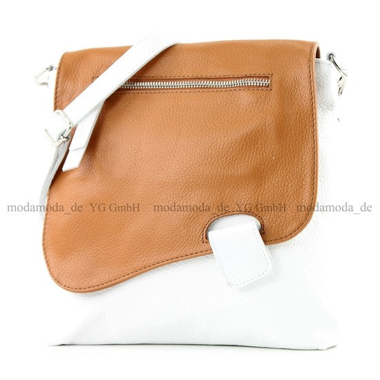 modamoda de - T146 - ital. Umhängetasche Schultertasche aus Leder