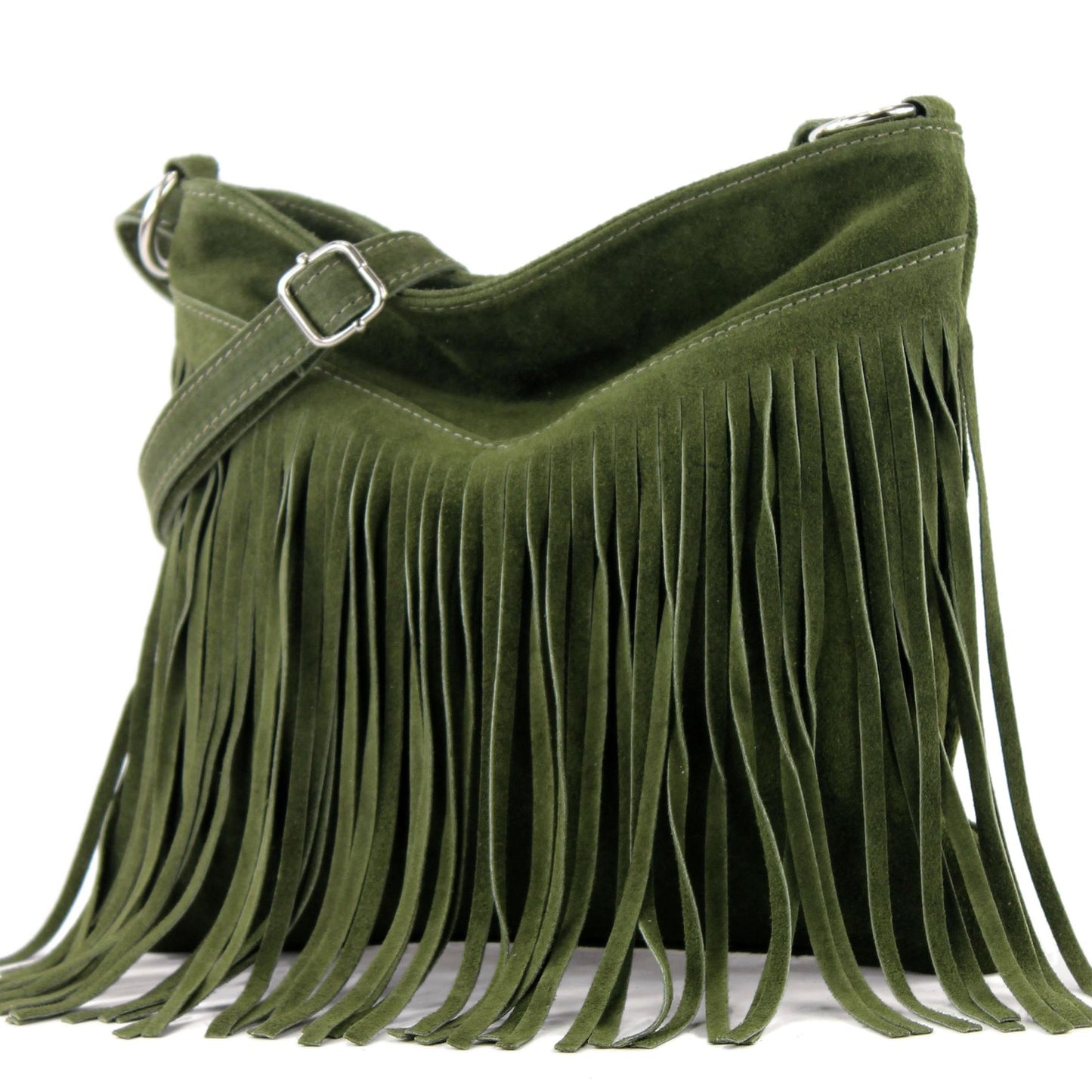 modamoda de -  T145 - ital Schultertasche Fransen Wildleder