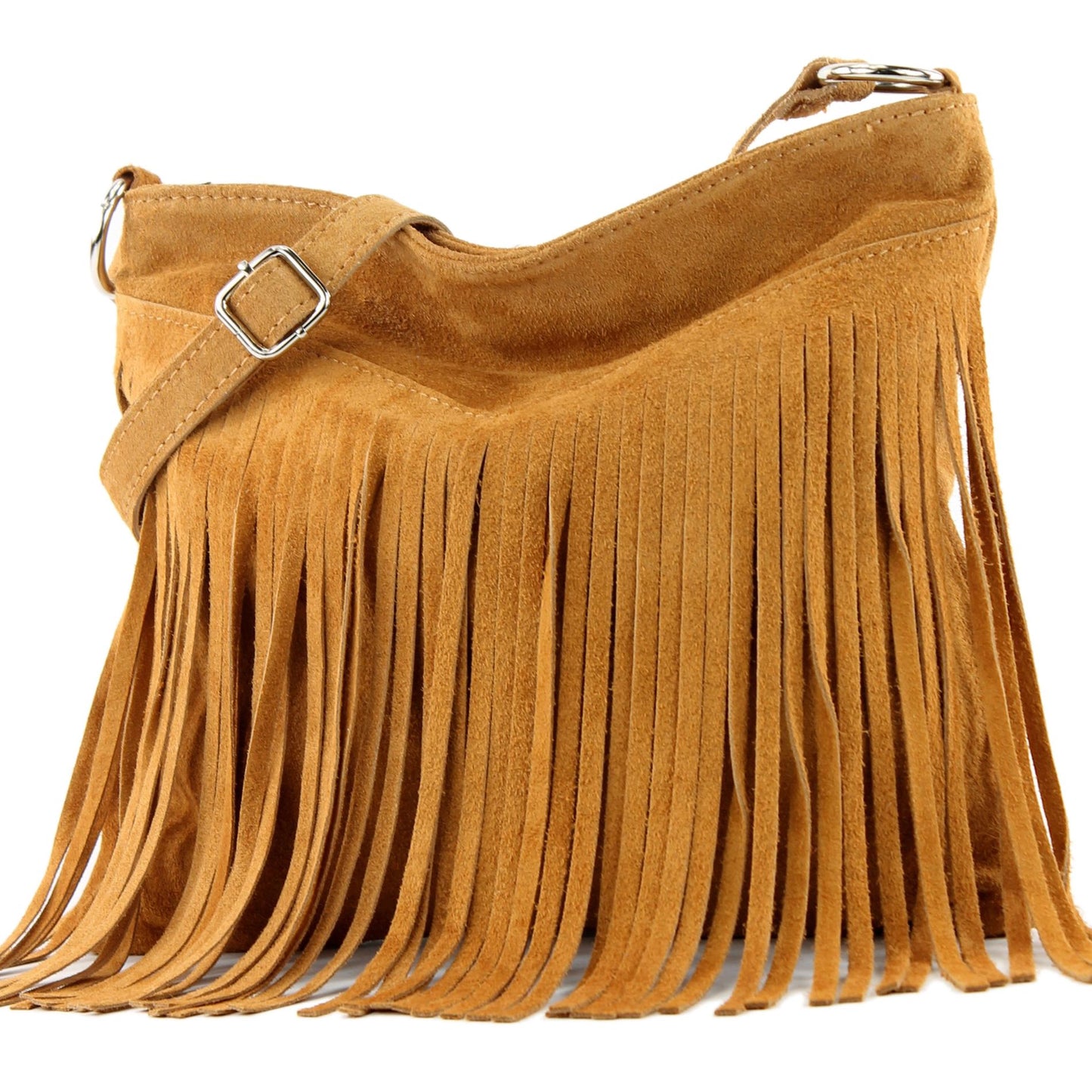 modamoda de -  T145 - ital Schultertasche Fransen Wildleder