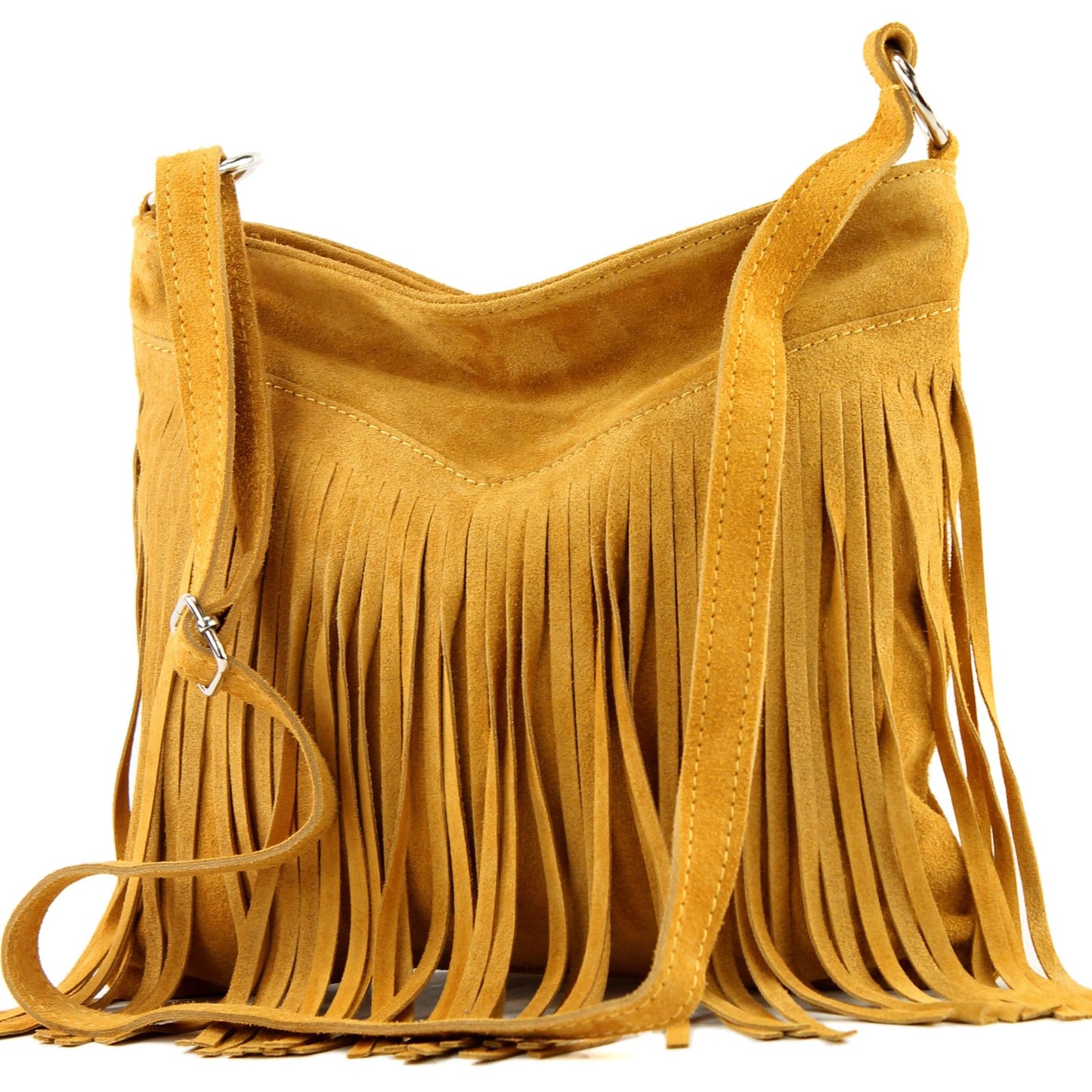 modamoda de -  T145 - ital Schultertasche Fransen Wildleder