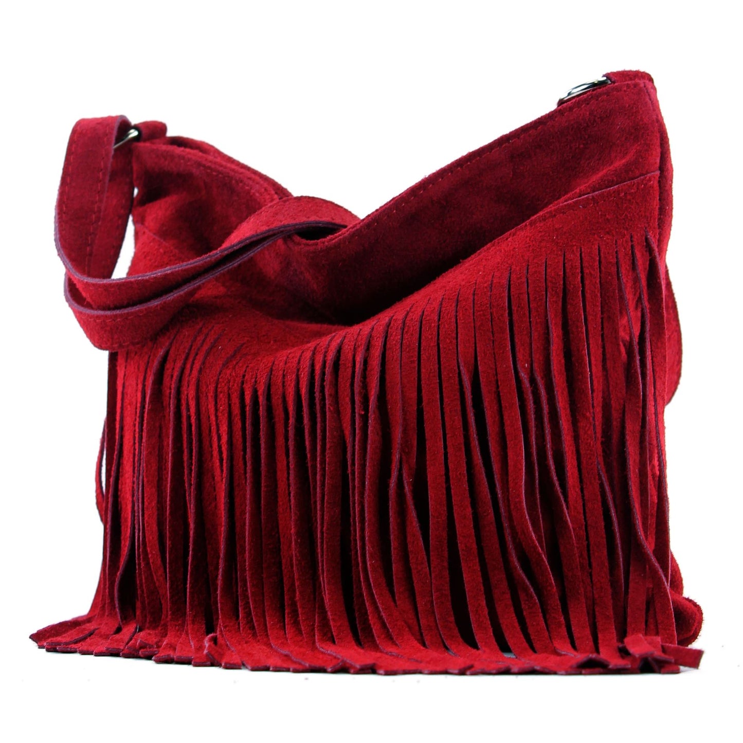 modamoda de -  T145 - ital Schultertasche Fransen Wildleder