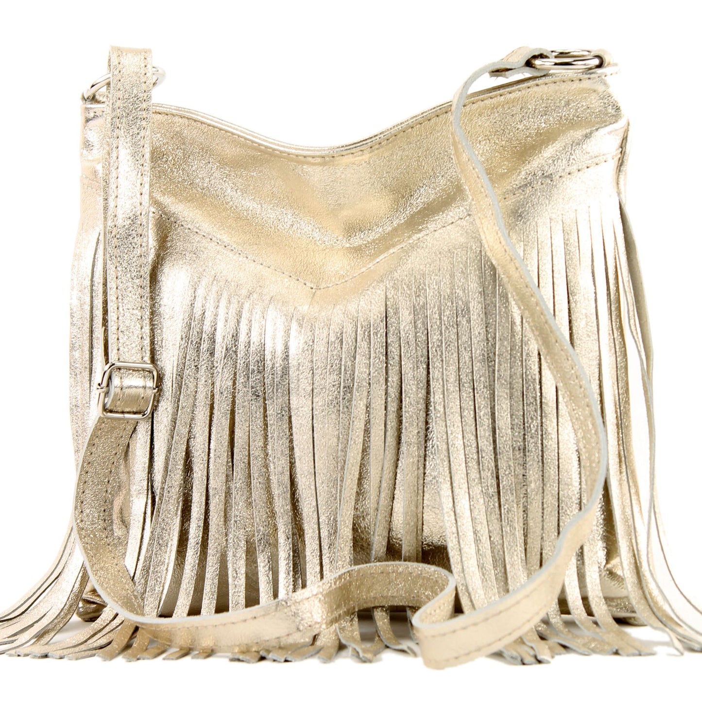 modamoda de -  T145 - ital Schultertasche Fransen Wildleder