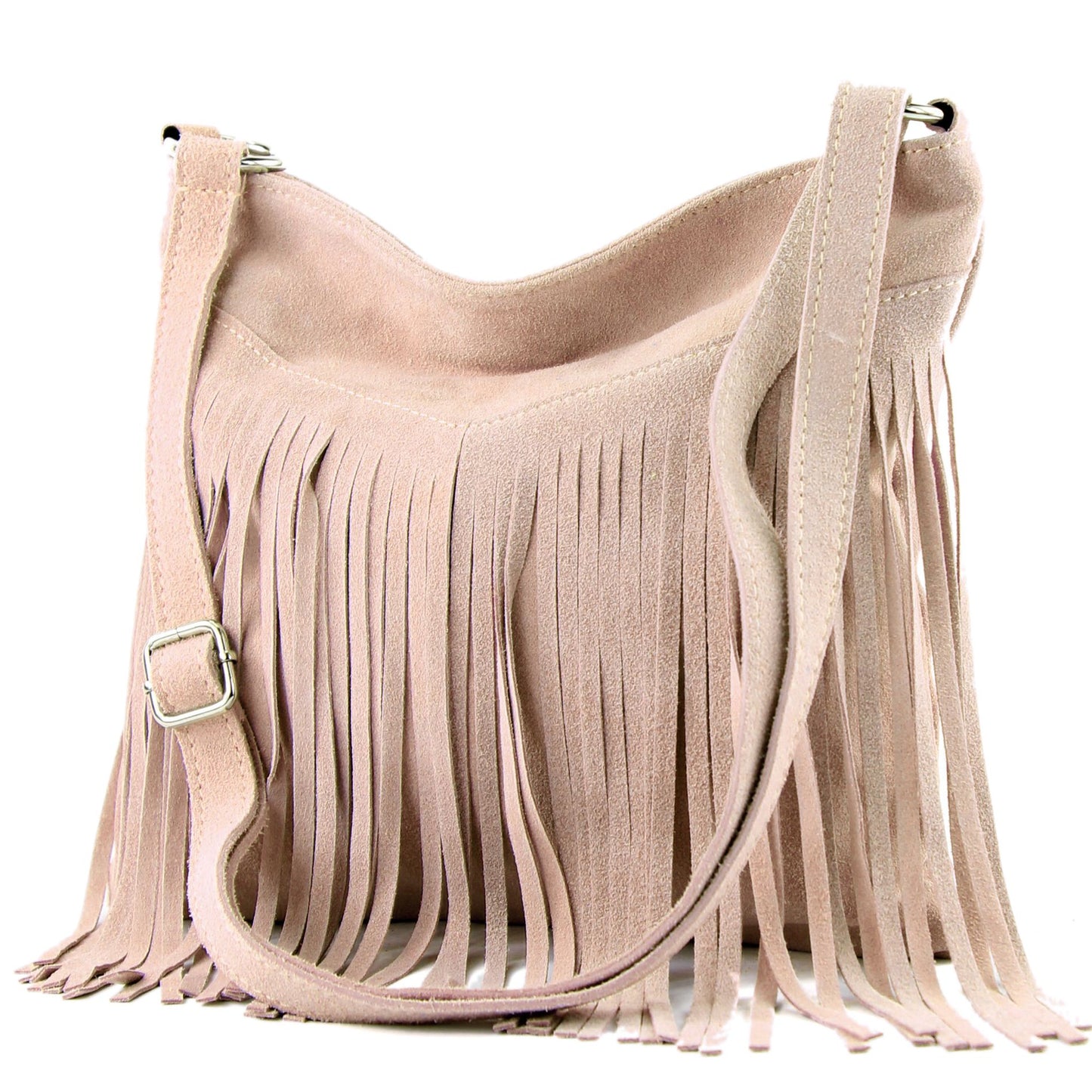 modamoda de -  T145 - ital Schultertasche Fransen Wildleder