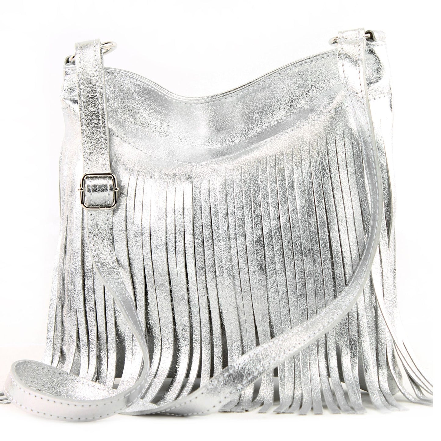 modamoda de -  T145 - ital Schultertasche Fransen Wildleder