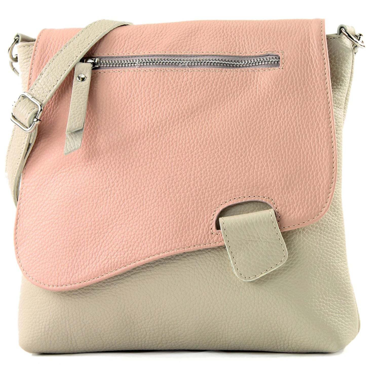modamoda de - T146 - ital. Umhängetasche Schultertasche aus Leder