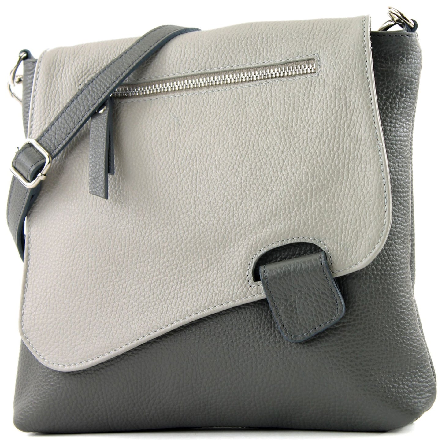 modamoda de - T146 - ital. Umhängetasche Schultertasche aus Leder