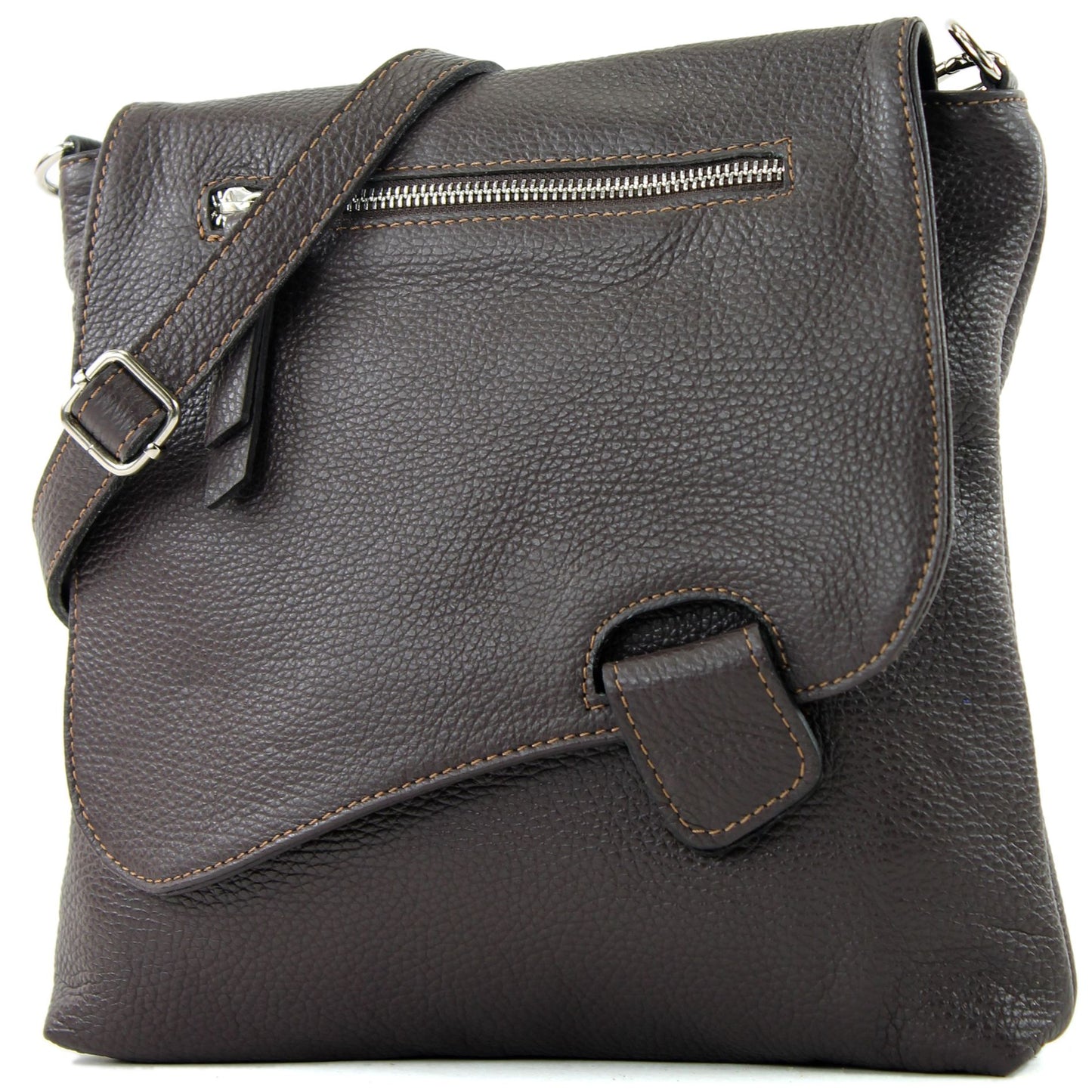 modamoda de - T146 - ital. Umhängetasche Schultertasche aus Leder