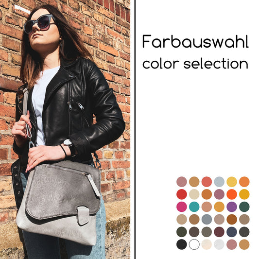 modamoda de - T146 - ital. Umhängetasche Schultertasche aus Leder