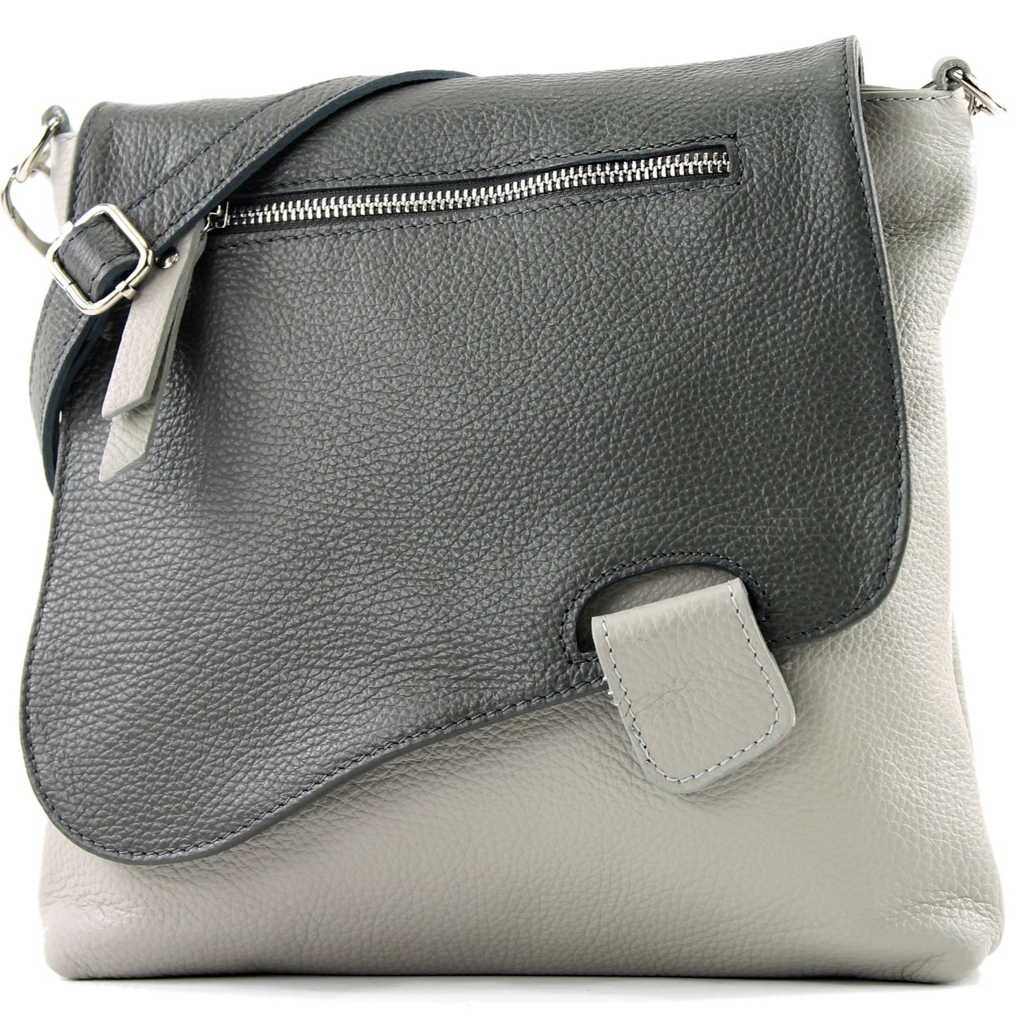 modamoda de - T146 - ital. Umhängetasche Schultertasche aus Leder