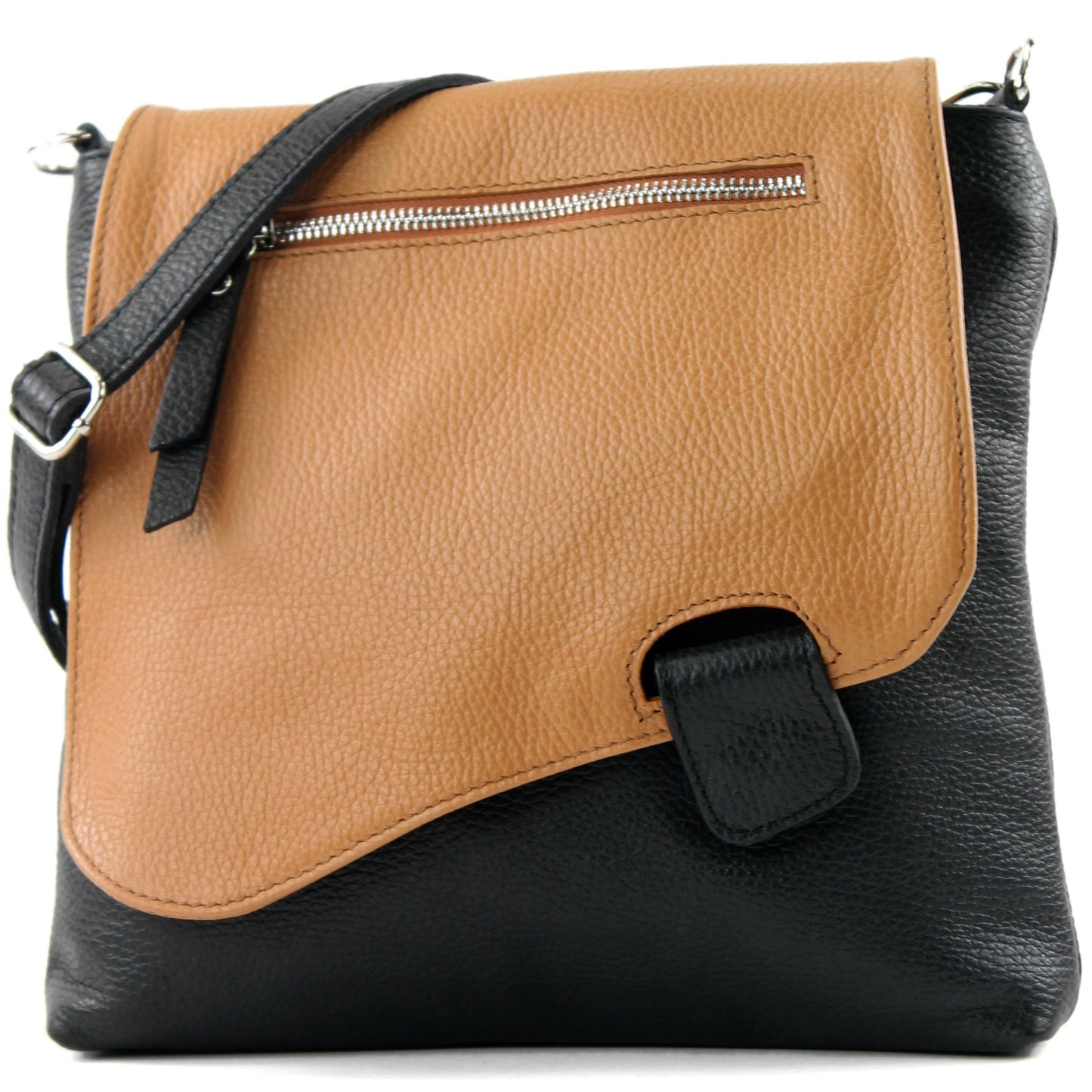 modamoda de - T146 - ital. Umhängetasche Schultertasche aus Leder