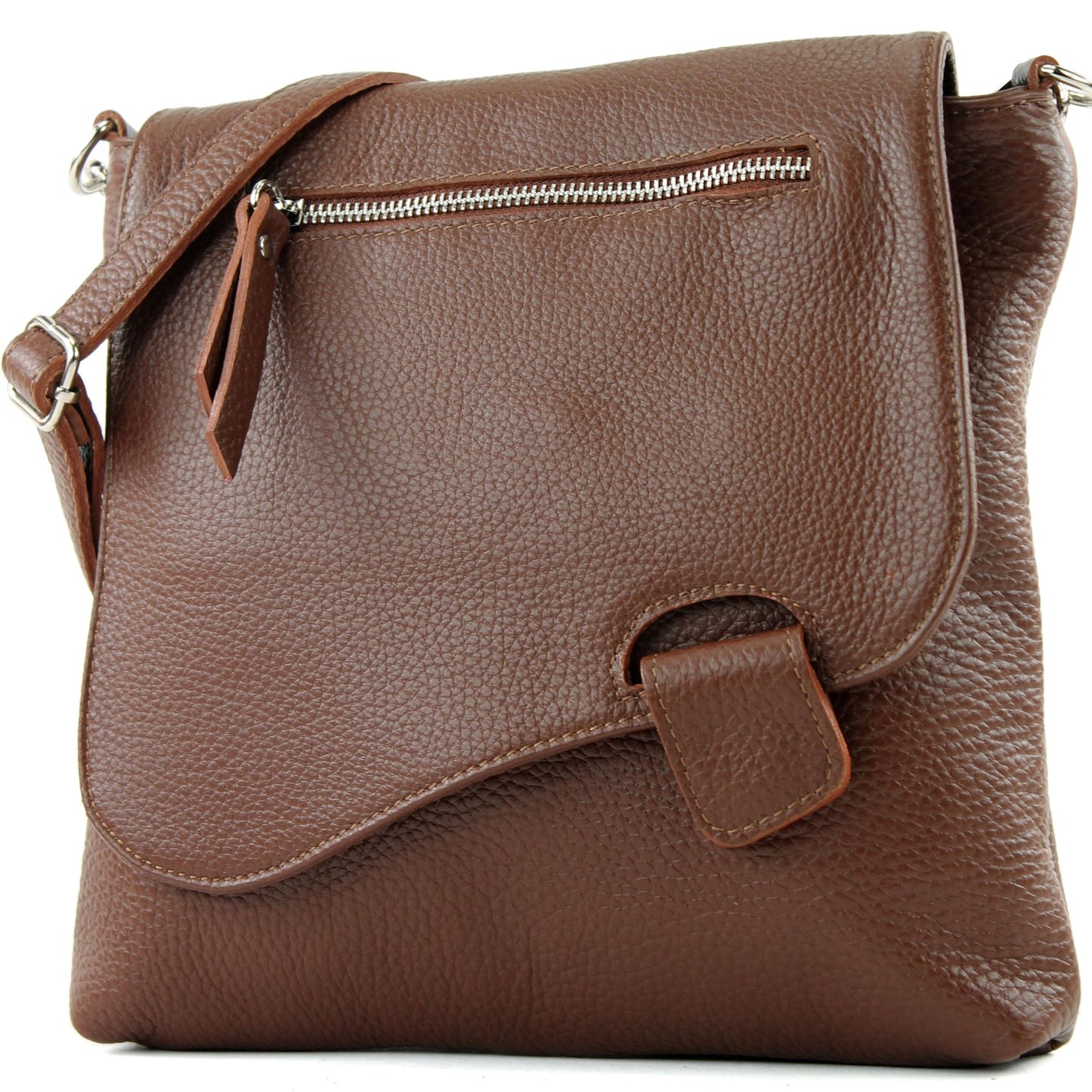 modamoda de - T146 - ital. Umhängetasche Schultertasche aus Leder