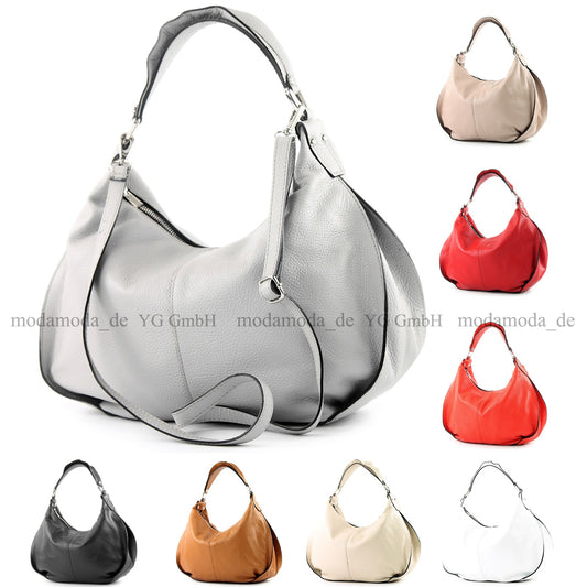 modamoda de - T149 - ital Henkeltasche Schultertasche aus Leder