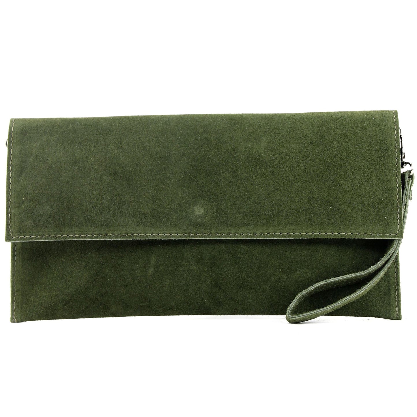 modamoda de - T151/M151 - ital. Clutch Wildleder / Leder Metallic