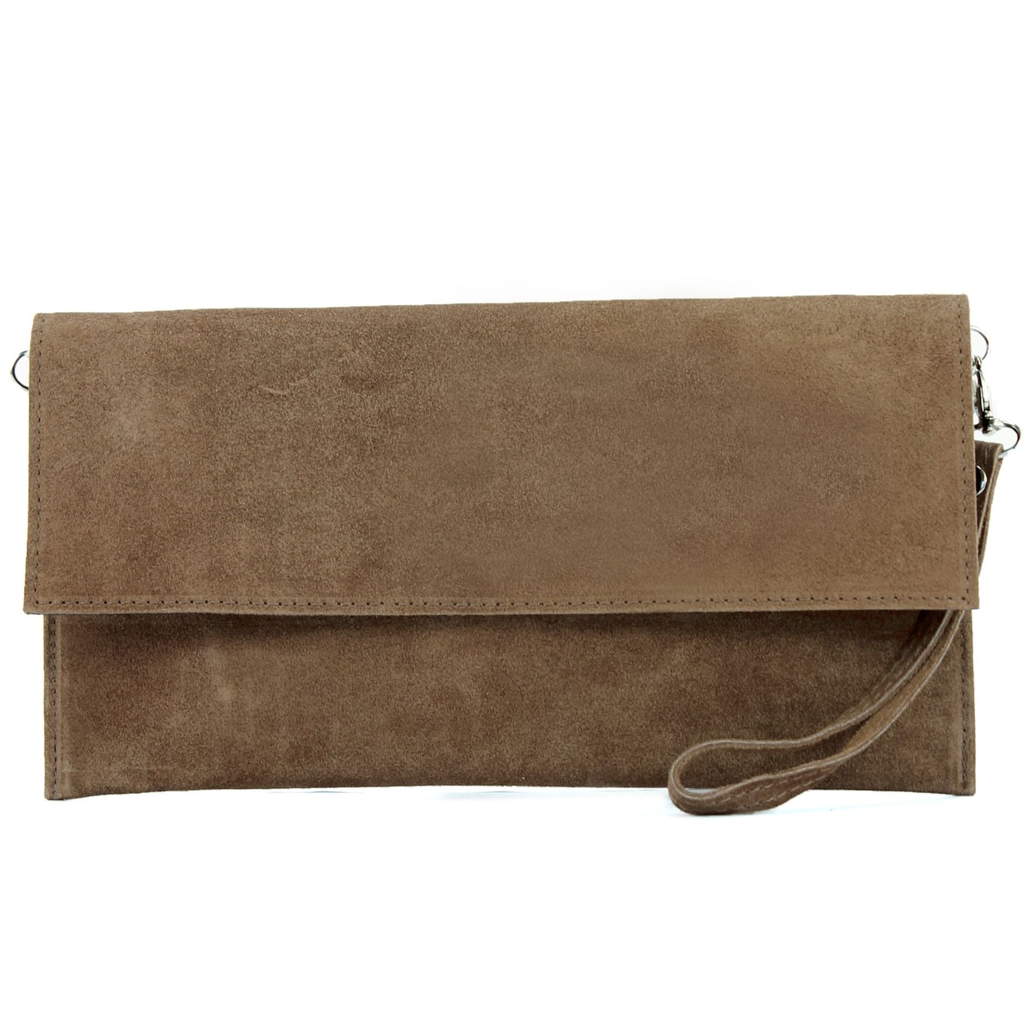 modamoda de - T151/M151 - ital. Clutch Wildleder / Leder Metallic