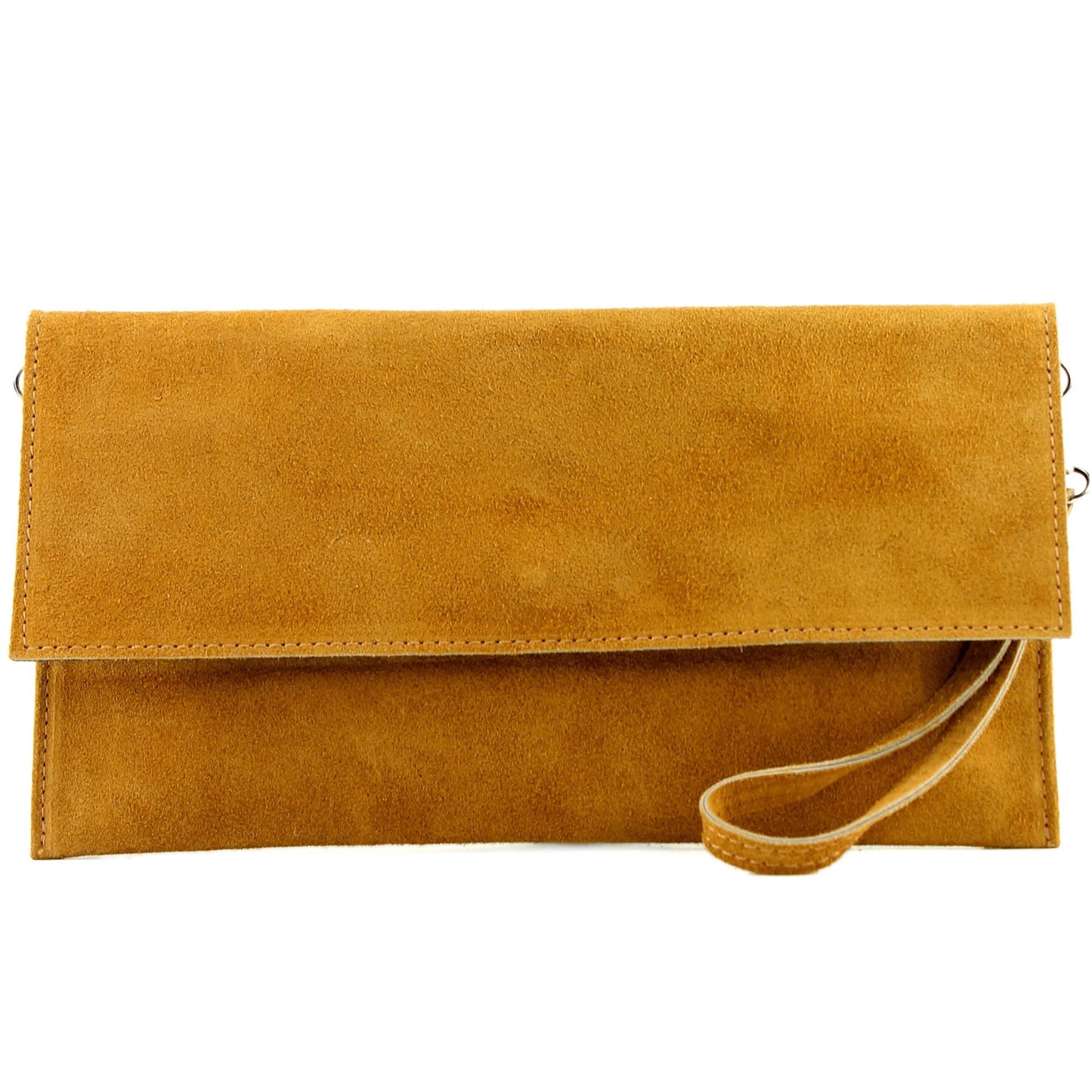 modamoda de - T151/M151 - ital. Clutch Wildleder / Leder Metallic