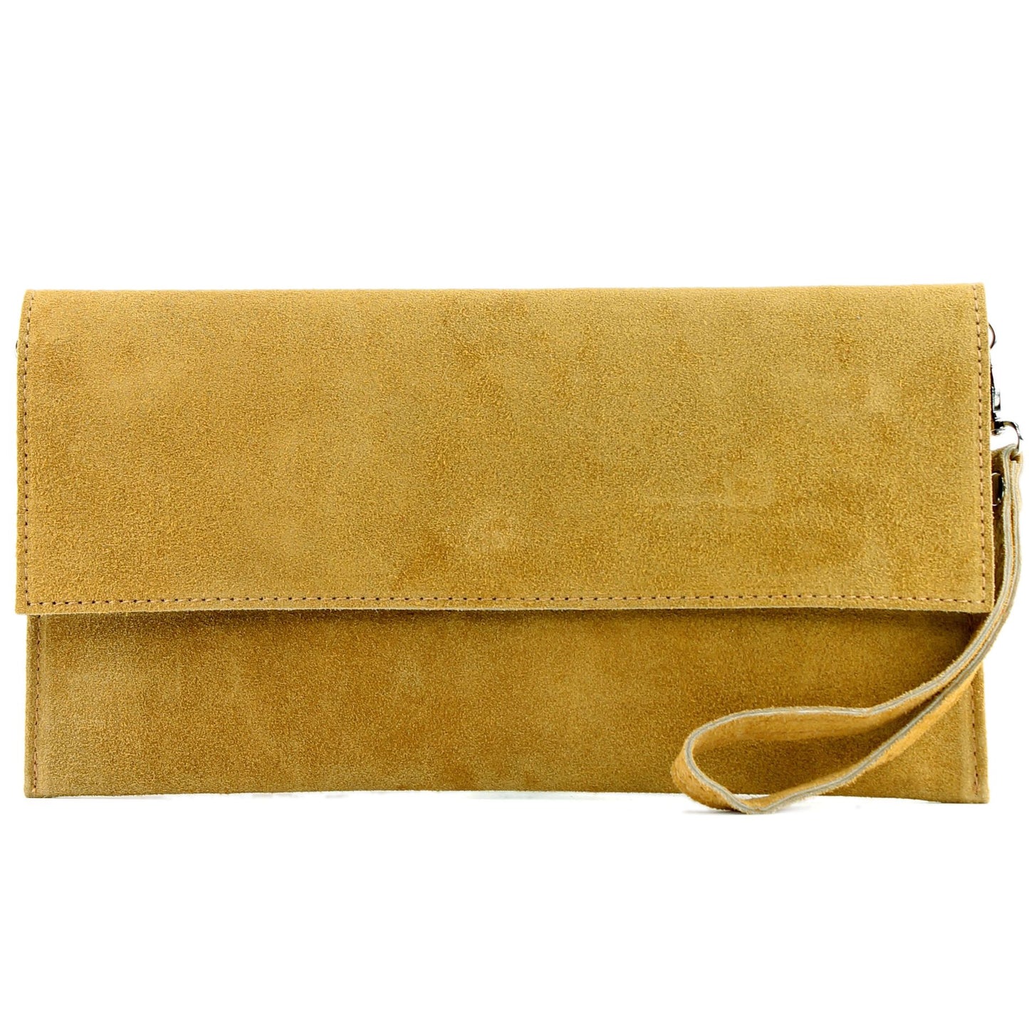 modamoda de - T151/M151 - ital. Clutch Wildleder / Leder Metallic