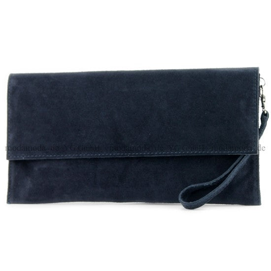 modamoda de - T151/M151 - ital. Clutch Wildleder / Leder Metallic