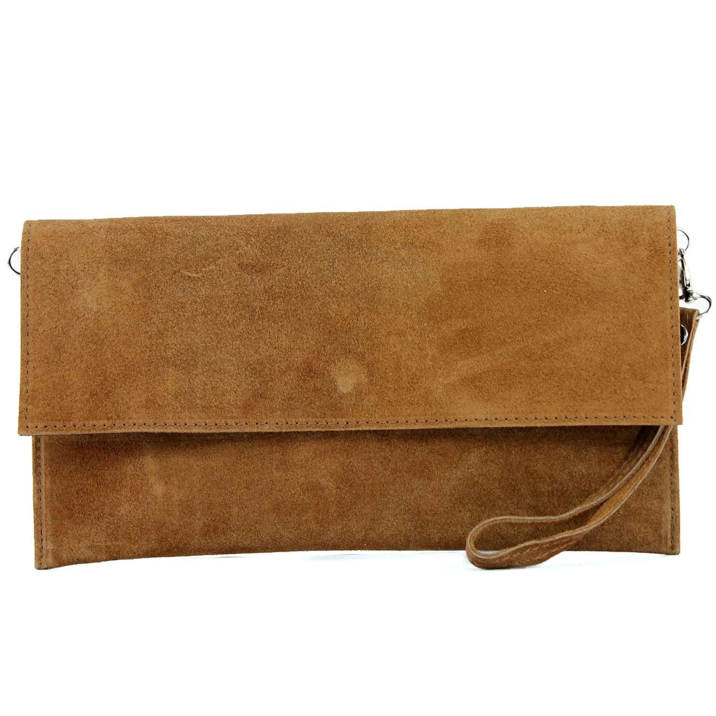 modamoda de - T151/M151 - ital. Clutch Wildleder / Leder Metallic