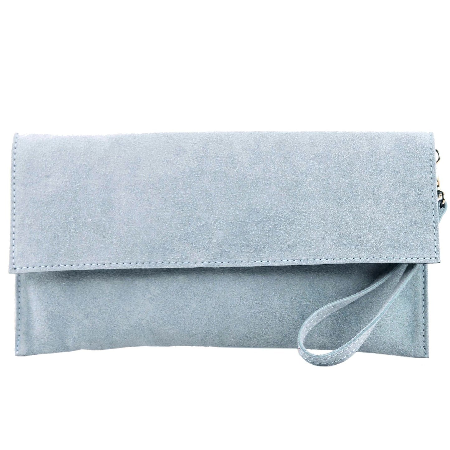 modamoda de - T151/M151 - ital. Clutch Wildleder / Leder Metallic