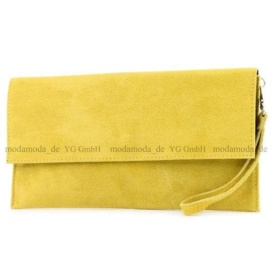 modamoda de - T151/M151 - ital. Clutch Wildleder / Leder Metallic