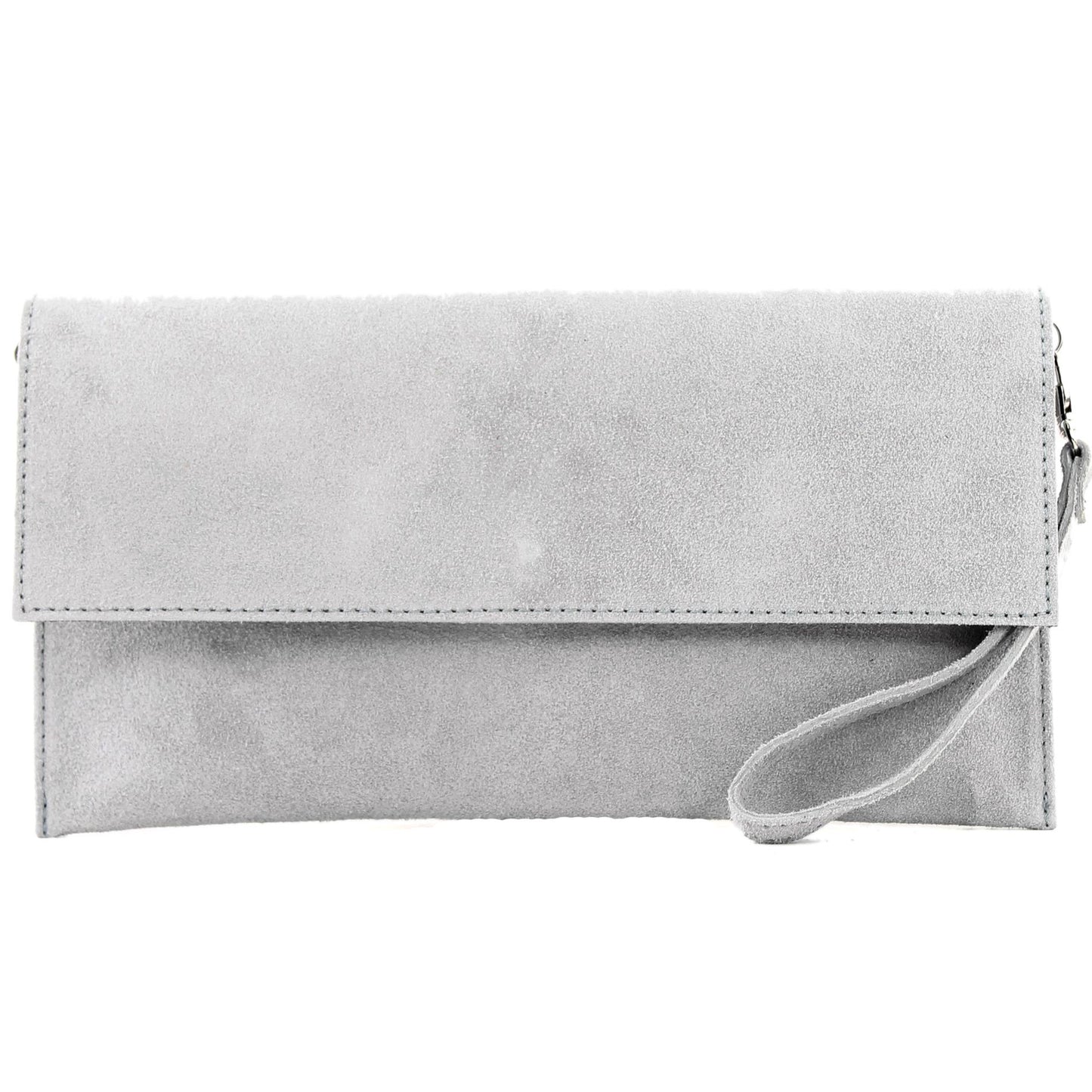 modamoda de - T151/M151 - ital. Clutch Wildleder / Leder Metallic