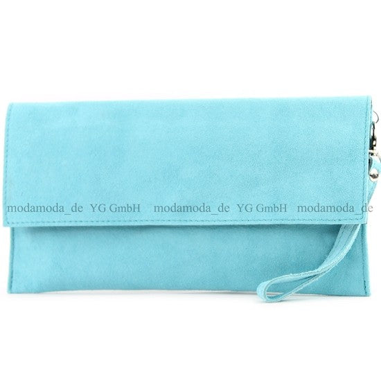 modamoda de - T151/M151 - ital. Clutch Wildleder / Leder Metallic
