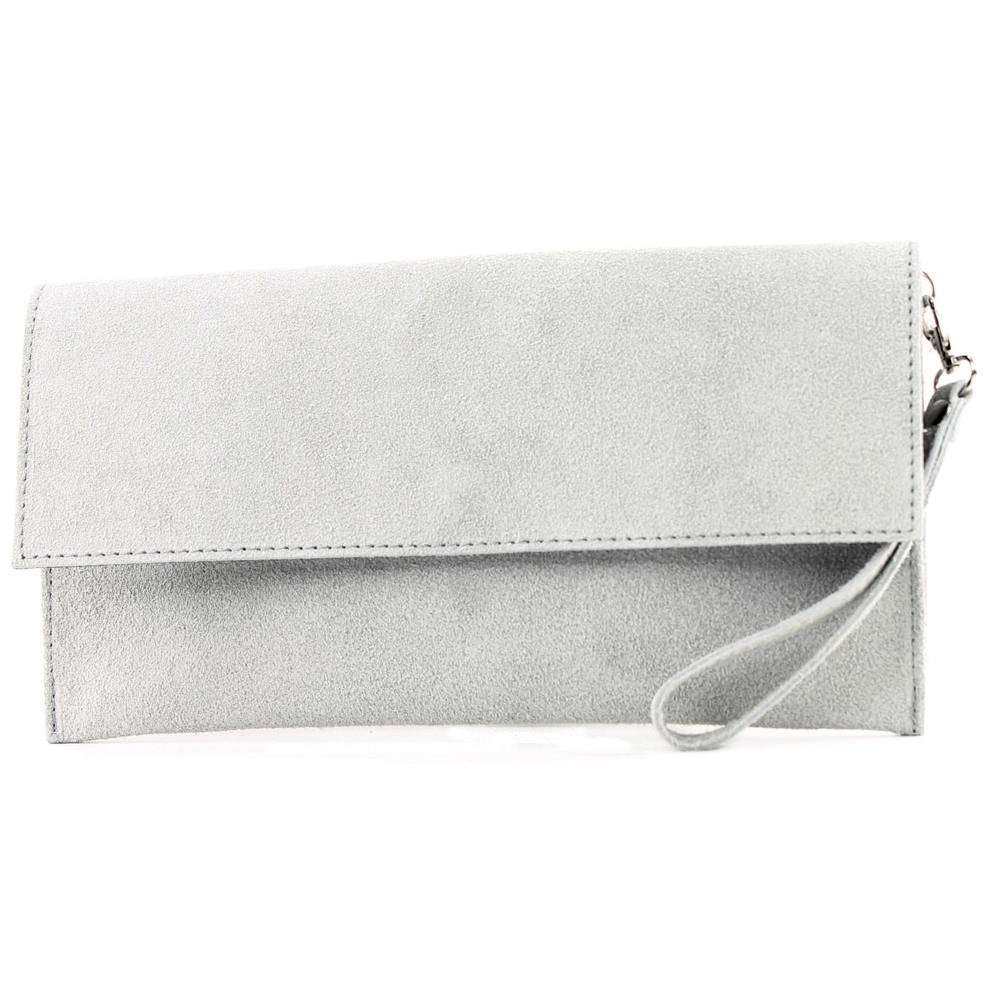 modamoda de - T151/M151 - ital. Clutch Wildleder / Leder Metallic