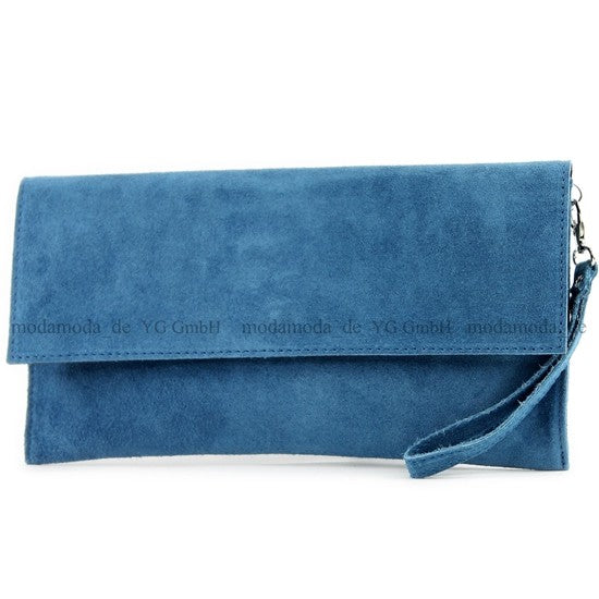 modamoda de - T151/M151 - ital. Clutch Wildleder / Leder Metallic