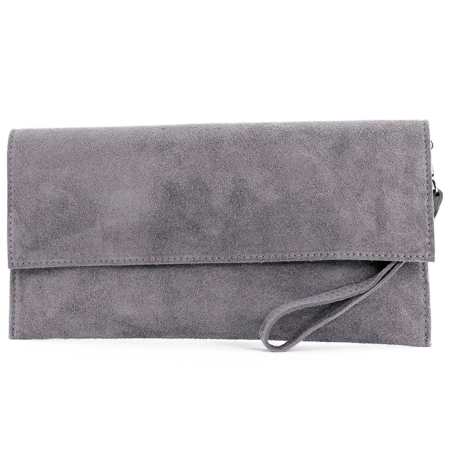 modamoda de - T151/M151 - ital. Clutch Wildleder / Leder Metallic