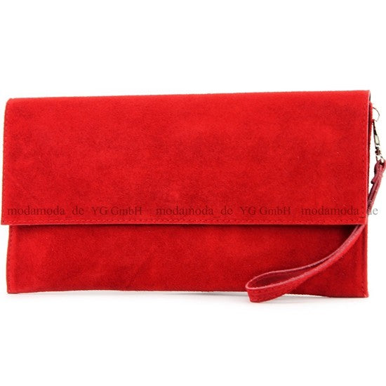 modamoda de - T151/M151 - ital. Clutch Wildleder / Leder Metallic